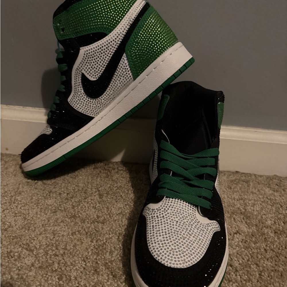 Nike Green and Black Bedazzled  Shoes